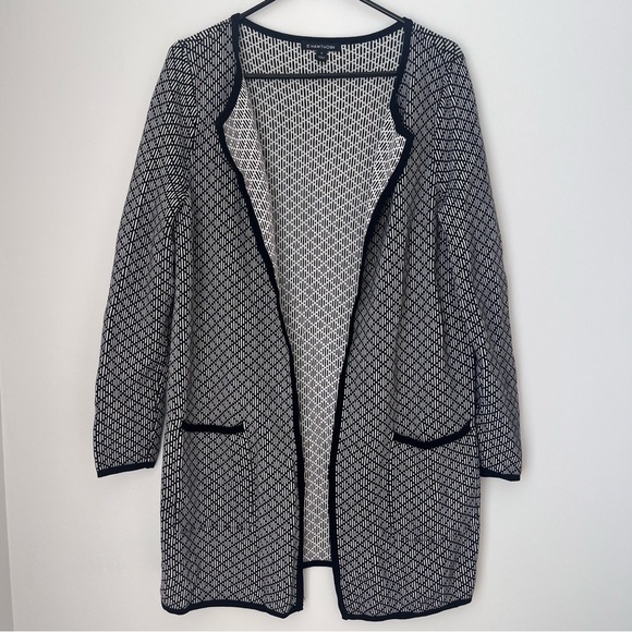 41 Hawthorne Black and White long Cardigan Sweater Size Small - Picture 1 of 9